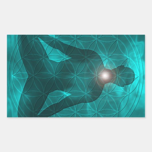 Throat Chakra Vishuddha Rechteckiger Aufkleber (Vorderseite)