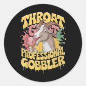 Throat Goat Beruflich Gobbler Retro Ineignis Runder Aufkleber (Vorderseite)