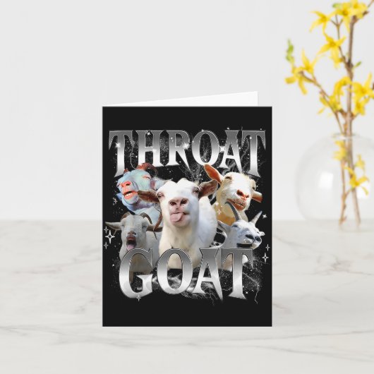 Throat Goat Funny Offensive Adult Humor Bootleg Karte (Gelbe Blume)