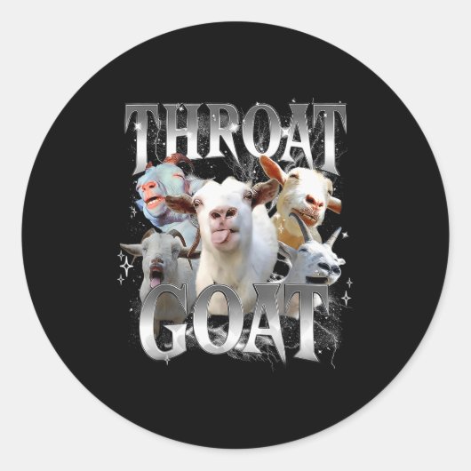 Throat Goat Funny Offensive Adult Humor Bootleg Runder Aufkleber (Vorderseite)
