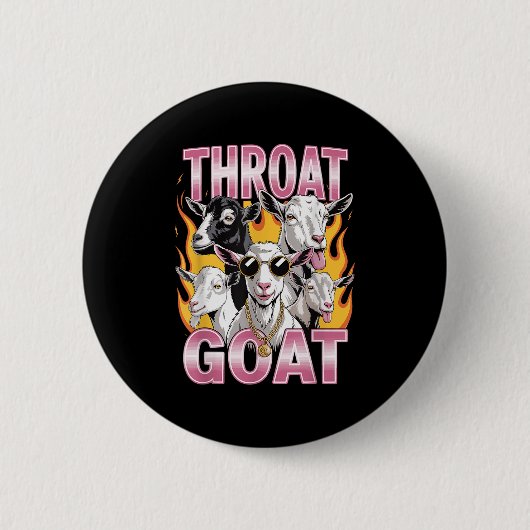 Throat Goat Funny Offensive Erwachsene Grafik Sarc Button (Vorderseite)
