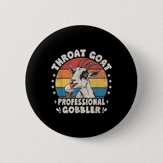 Throat Goat Retro Ungeeignete Erwachsene Humor Fun Button (Vorderseite)