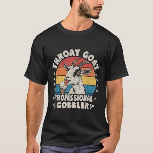 Throat Goat Retro Ungeeignete Erwachsene Humor Fun T-Shirt (Vorderseite)