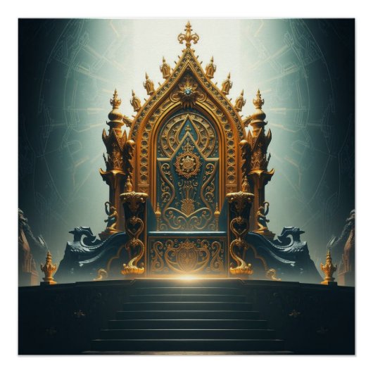 „Thron der Götter – Sitz der himmlischen Macht“ Poster (Vorderseite)