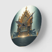 „Thron der Götter – Sitz der himmlischen Macht“ Runde Wanduhr (Winkel)