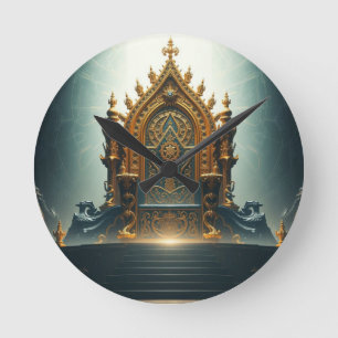 „Thron der Götter – Sitz der himmlischen Macht“ Runde Wanduhr