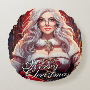 Thron-Diva – Santas heißeste Schwester Rundes Kissen