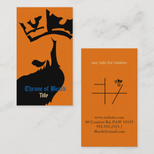 Throne Black on Orange Business Card Visitenkarte