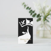 Throne White auf der Black Business Card Visitenkarte (Stehend Vorderseite)