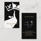 Throne White auf der Black Business Card Visitenkarte (Vorne/Hinten)