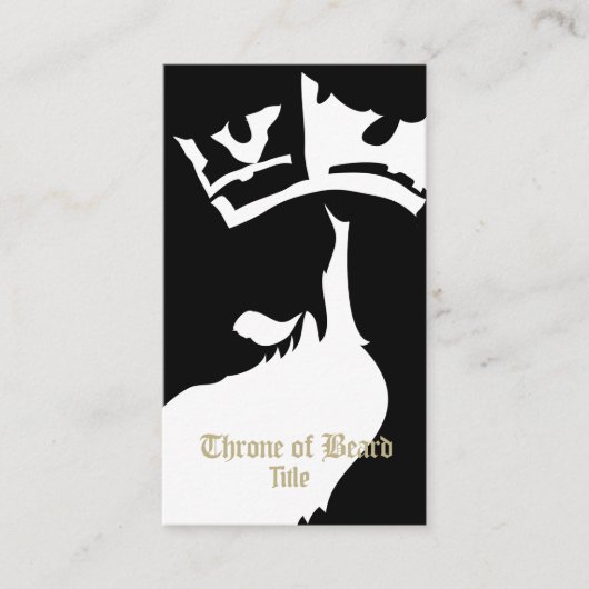Throne White auf der Black Business Card Visitenkarte (Vorderseite)