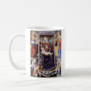 Thronende Madonna mit Kind und musizierendem Engel Kaffeetasse