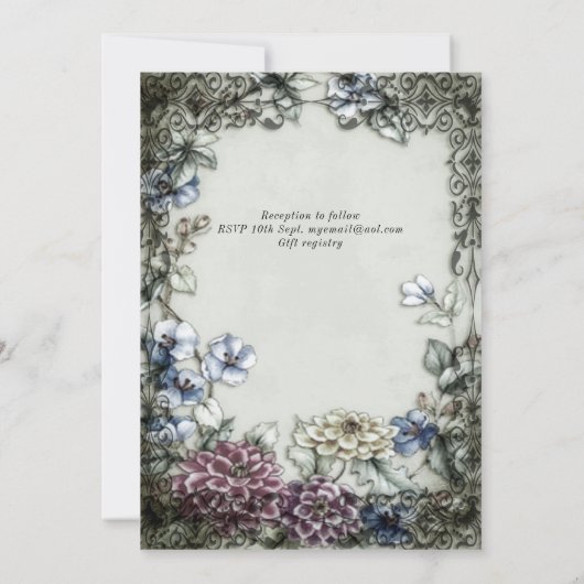 Thrones Dragon Wedding Mittelalterliches Gotisches Einladung (Rückseite)