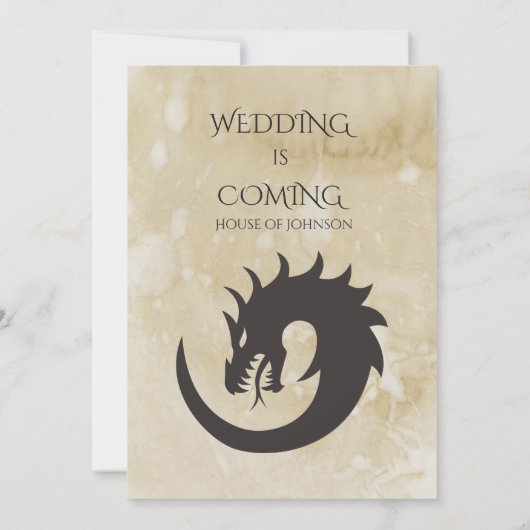 Thrones Wedding Einladung Mittelalterlicher Drache (Rückseite)