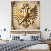Thronsaalwächter in Gold Leinwanddruck (Insitu (Schlafzimmer))