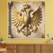 Thronsaalwächter in Gold Leinwanddruck (Insitu (Wohnzimmer))