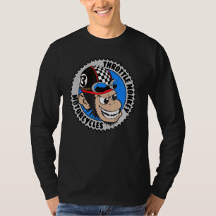 Throttle Monkey Motorrad Biker Schimpanse Helm Rei T-Shirt