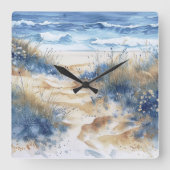 Through the Dunes Seascape Quadratische Wanduhr (Vorderseite)
