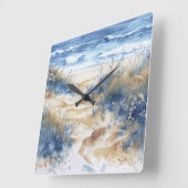 Through the Dunes Seascape Quadratische Wanduhr (Winkel)