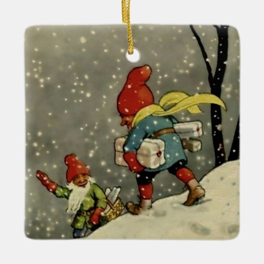 "Through the Snowstorm" von Jenny Nystrom Keramikornament (Vorderseite)