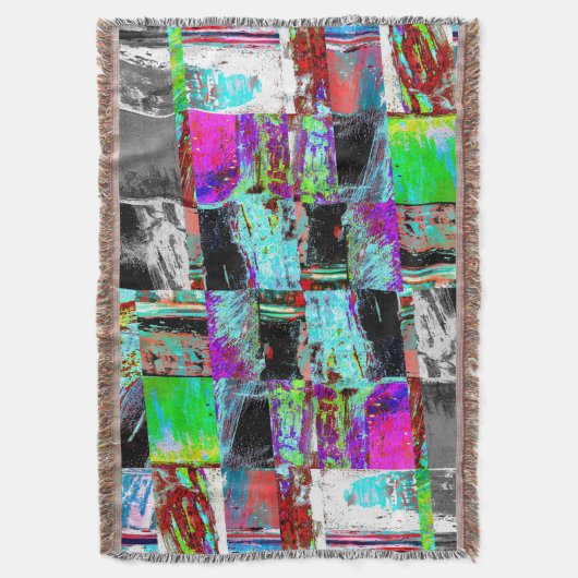 Throw Blanket – Abstract Grid Decke (Vorderseite Vertikal)