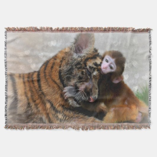 Throw Blanket/Affe und Tiger Decke (Vorderseite)