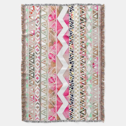 Throw Blanket/Aztec Tribal-Muster Decke (Vorderseite Vertikal)