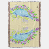 Throw Blanket/ Blauvögel Decke (Vorderseite Vertikal)
