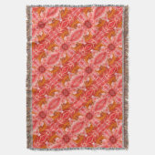 Throw Blanket Coral Peony Pattern Decke (Vorderseite Vertikal)