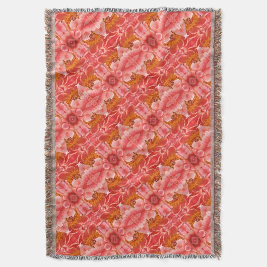 Throw Blanket Coral Peony Pattern Decke (Vorderseite Vertikal)