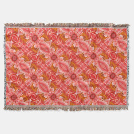 Throw Blanket Coral Peony Pattern Decke