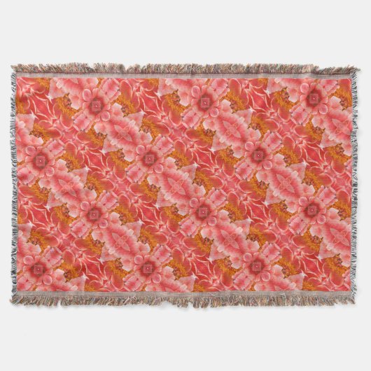 Throw Blanket Coral Peony Pattern Decke (Vorderseite)