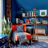 Throw Blanket - Floral Blue & White Design Decke