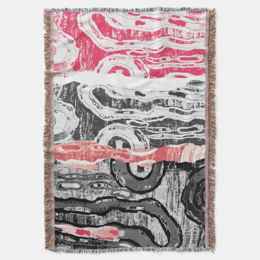 Throw Blanket – Friction Lands Abstract Design Decke (Vorderseite Vertikal)