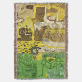 Throw Blanket Funky Dancing Man Pattern Green Decke (Vorderseite Vertikal)