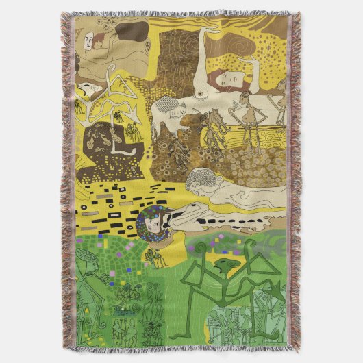 Throw Blanket Funky Dancing Man Pattern Green Decke (Vorderseite Vertikal)