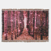 Throw Blanket Magischen Wald Peach Pink Decke (Vorderseite)