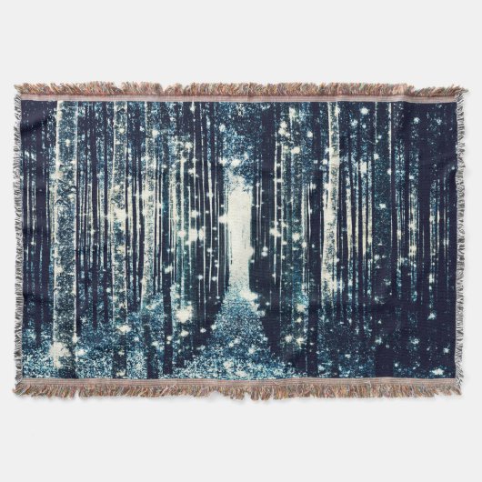 Throw Blanket: Magischer Wald Aquamarin Grau Elega Decke (Vorderseite)