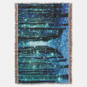 Throw Blanket: Magischer Wald Türkis Aquamarin Decke (Vorderseite Vertikal)