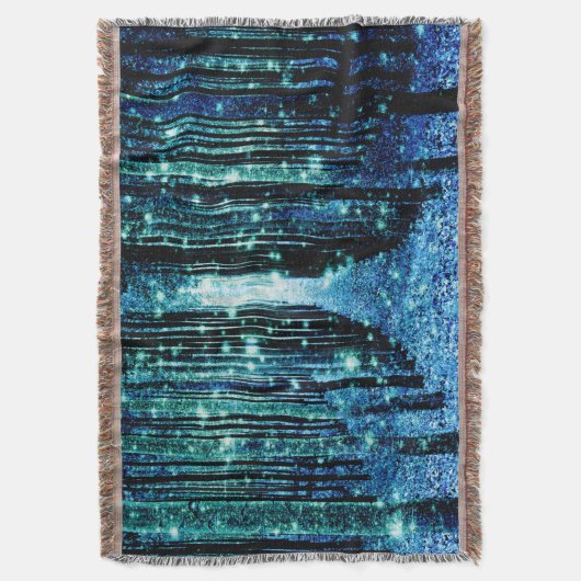 Throw Blanket: Magischer Wald Türkis Aquamarin Decke (Vorderseite Vertikal)