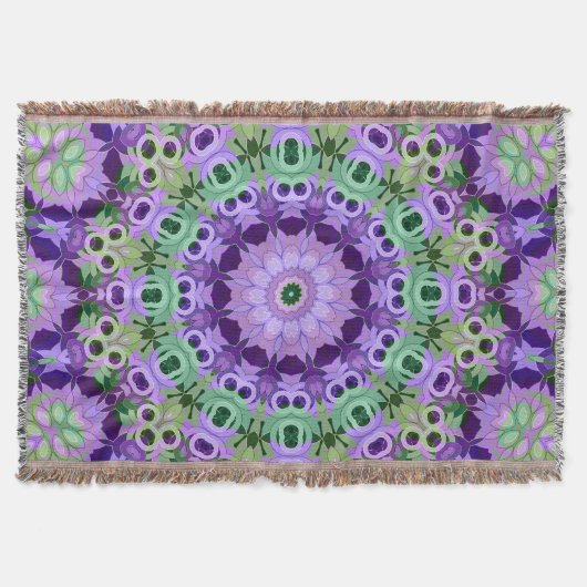Throw Blanket Mandala rundes Muster kaleidoscope r Decke (Vorderseite)