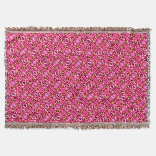 Throw Blanket Pink Peony Pattern Decke (Vorderseite)