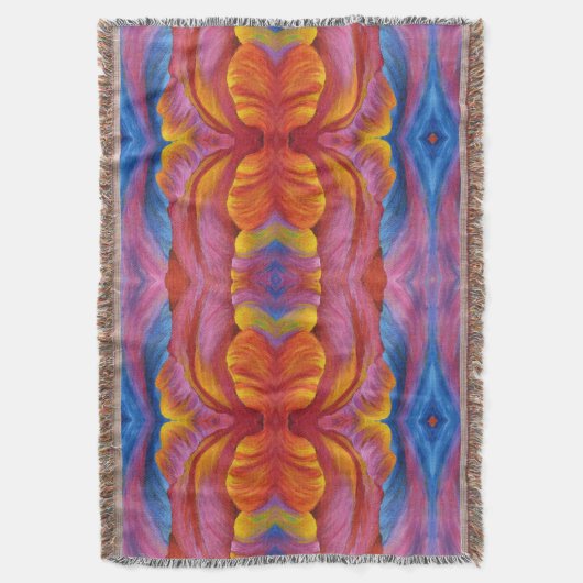 Throw Blanket Rainbow Tulip Muster Decke (Vorderseite Vertikal)