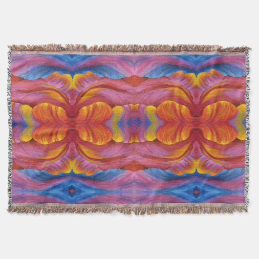 Throw Blanket Rainbow Tulip Muster Decke (Vorderseite)