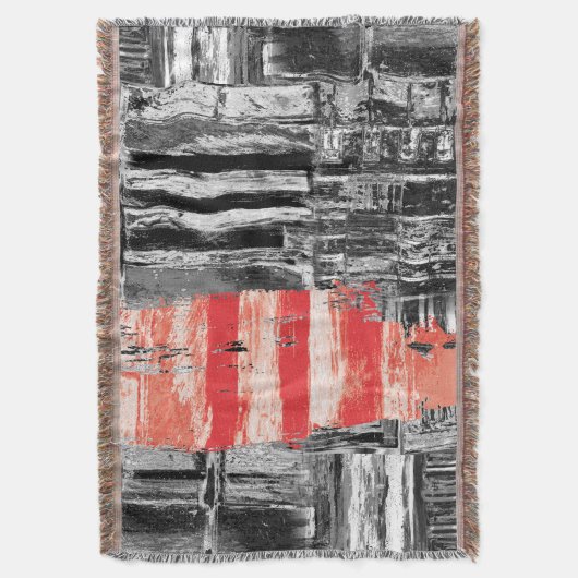 Throw Blanket – Red Pulse Abstract Design Decke (Vorderseite Vertikal)