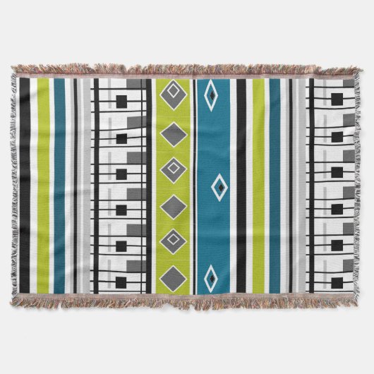 Throw Blanket Retro, 60er, populär, Mode, bl Decke (Vorderseite)