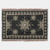 Throw Blanket Sepia Medallions auf schwarz Decke (Vorderseite)