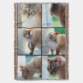 Throw Blanket/Silver Tabby Siamese Decke (Vorderseite Vertikal)
