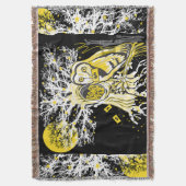 Throw Blanket – Urban Tree Owl & Wealth Surreal Decke (Vorderseite Vertikal)