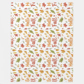 Throw Blanket with Hello Fall Pattern and Autumn Fleecedecke (Vorderseite)